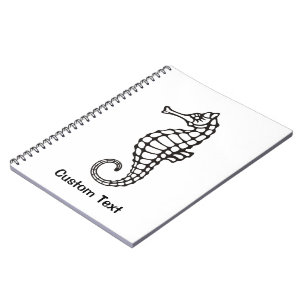 Seahorse Black Notebook