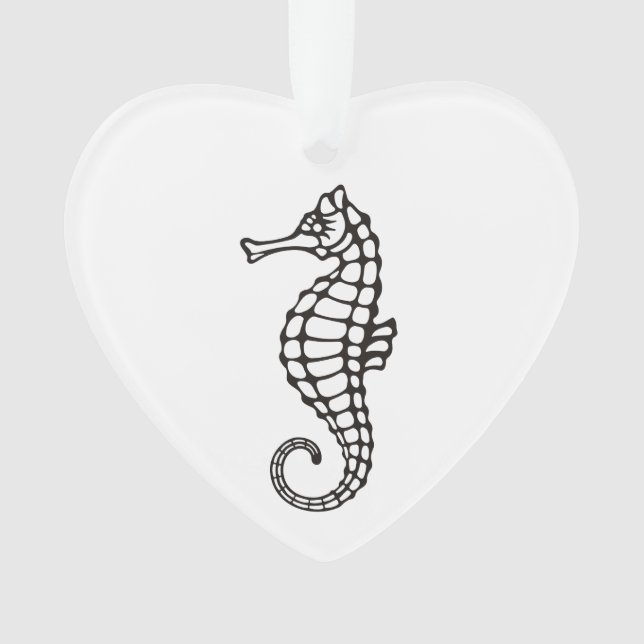 Seahorse Black Ornament (Front)