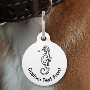 Seahorse Black Pet Tag