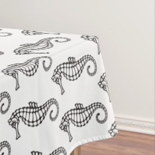 Seahorse Black Tablecloth