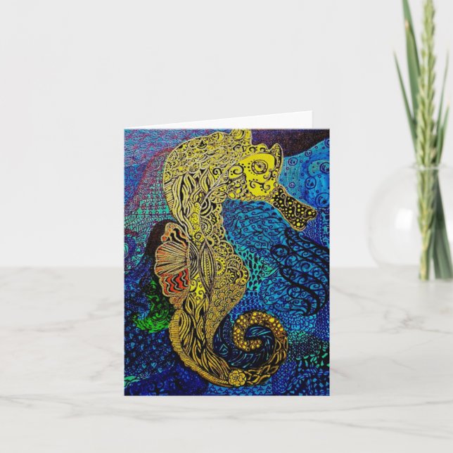 Seahorse blank notecards customise it (Front)