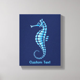 Seahorse Blue Canvas Print