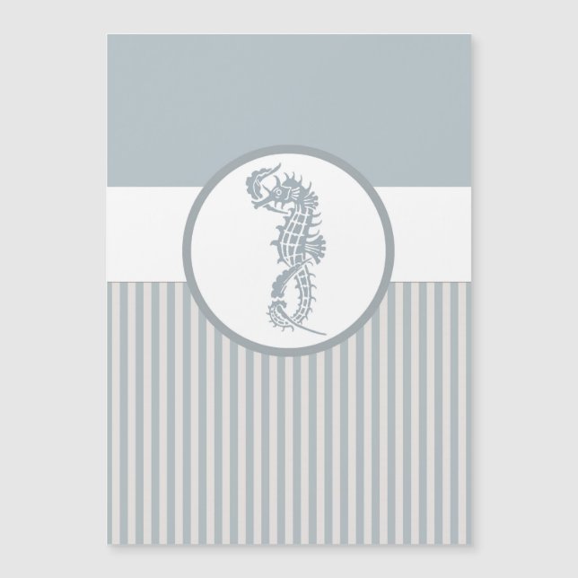 Seahorse Blue Classic Nautical Elegant (Front)
