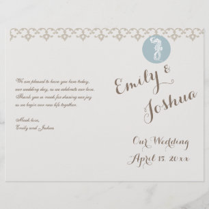 Seahorse Blue Classic Nautical Elegant