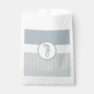 Seahorse Blue Classic Nautical Elegant Favour Bags