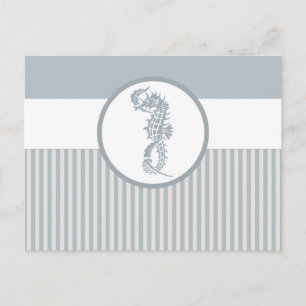 Seahorse Blue Classic Nautical Elegant Postcard