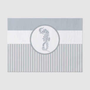 Seahorse Blue Classic Nautical Elegant Tissue Paper