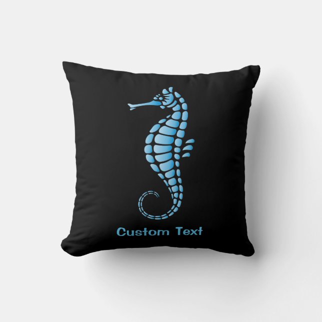 Seahorse Blue Cushion (Front)