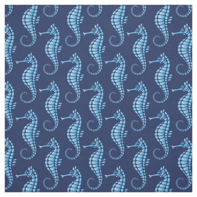 Seahorse Blue Fabric (Swatch)