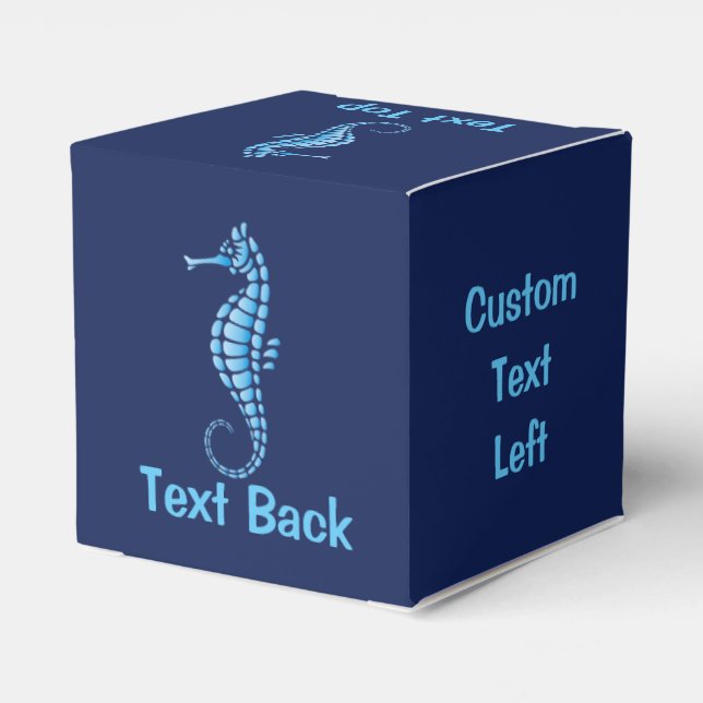 Seahorse Blue Favour Box (Back Side)
