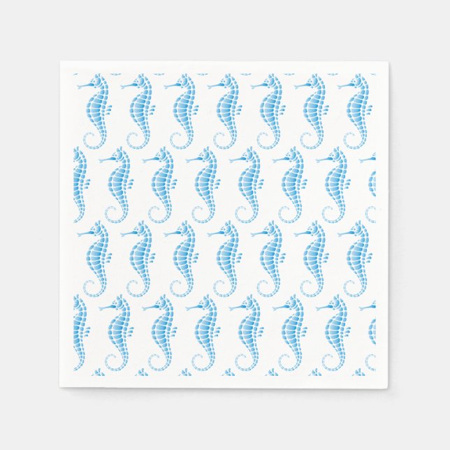 Seahorse Blue Napkin (Front)