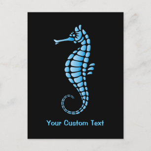 Seahorse Blue Postcard