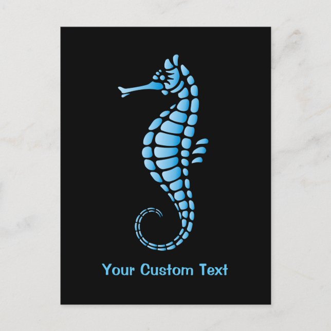 Seahorse Blue Postcard (Front)