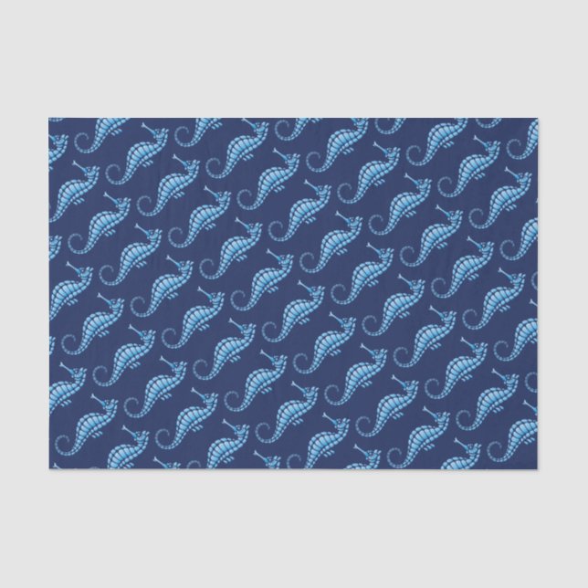 Seahorse Blue Tissue Paper (Front)