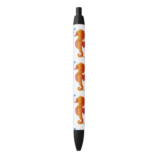 Seahorse Bubble Baby Black Ink Pen (Front Vertical)