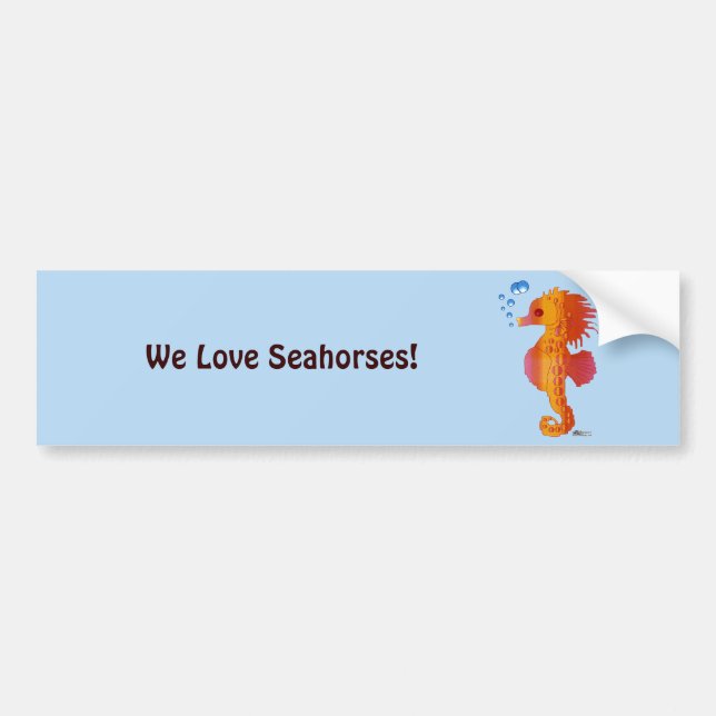 Seahorse Bubble Baby Bumper Sticker (Front)