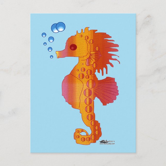 Seahorse Bubble Baby Postcard (Front)