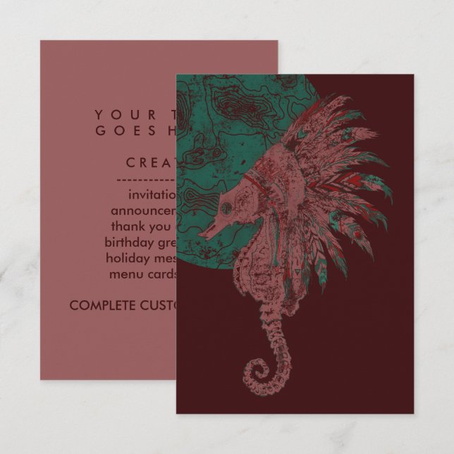 seahorse by the moon invitation (Front/Back)