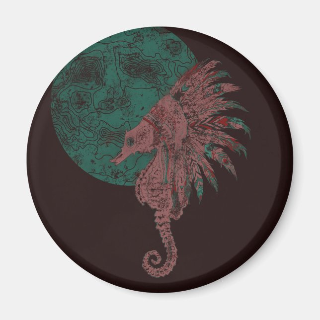 seahorse by the moon magnet (Front)
