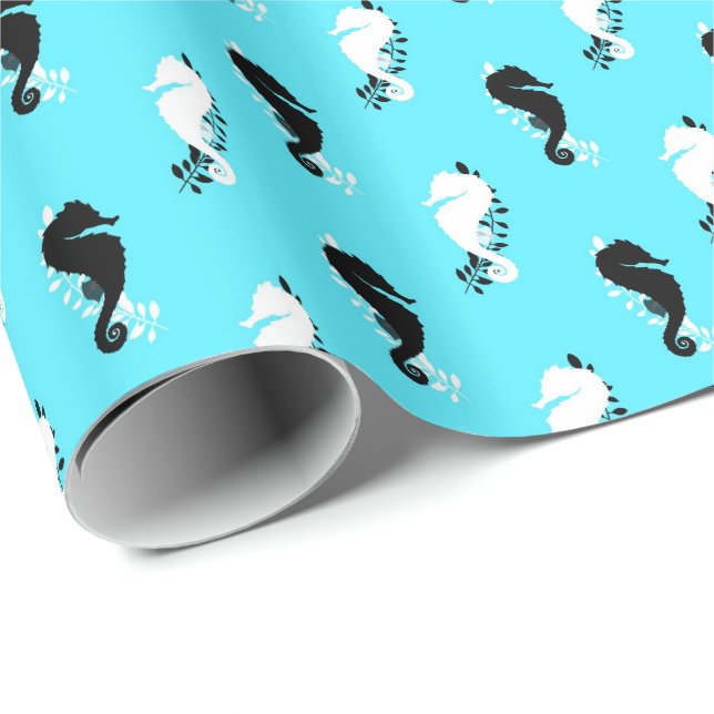 Seahorse cartoon fun wrapping paper (Roll Corner)