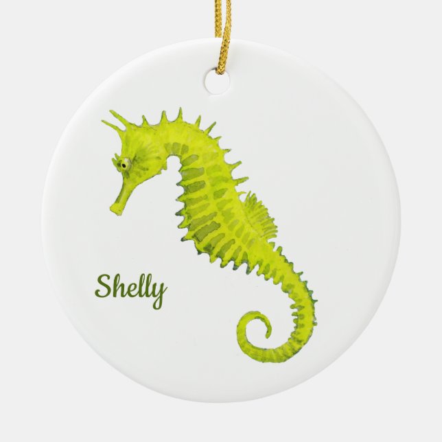 Seahorse Ceramic Tree Decoration (Front)
