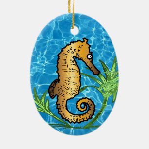 Seahorse Ceramic Tree Decoration