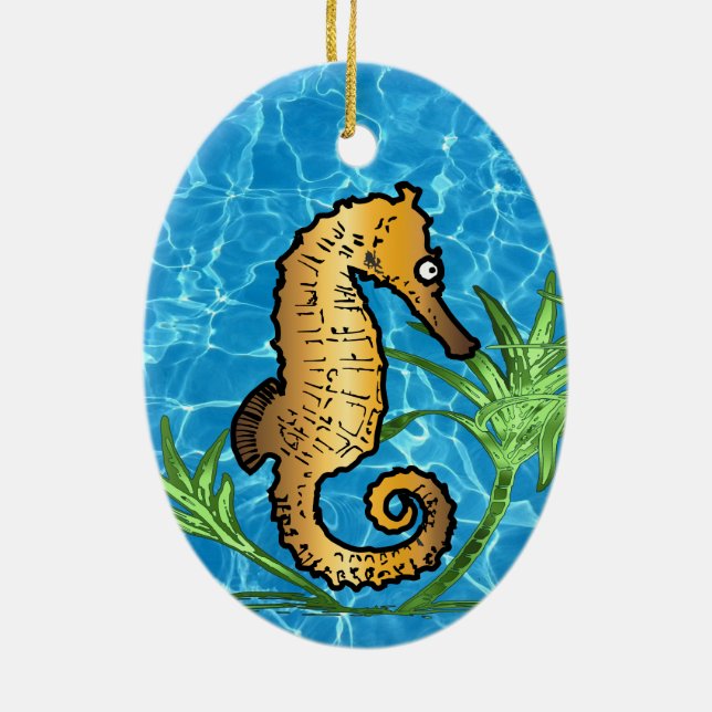 Seahorse Ceramic Tree Decoration (Back)