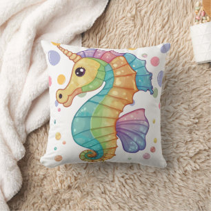 Seahorse Colourful Print  Cushion