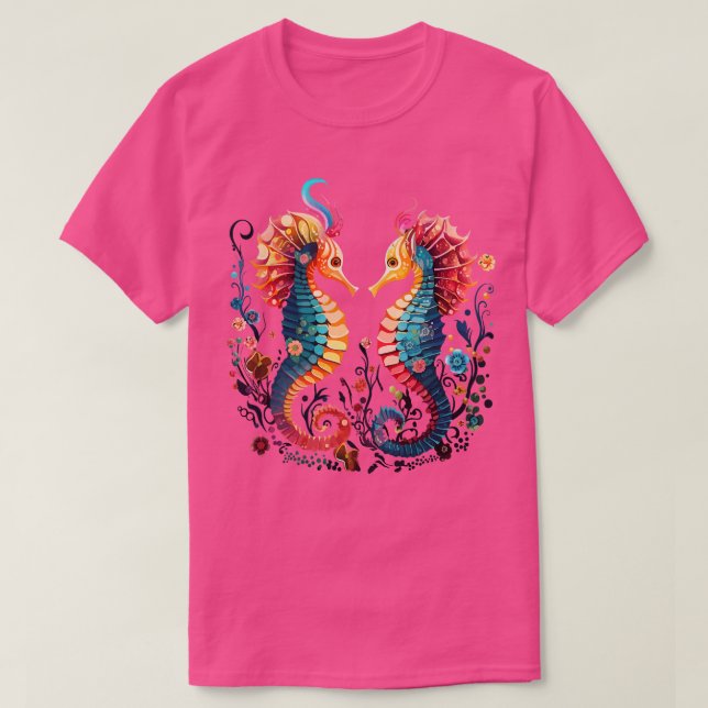 Seahorse Couple Valentine T-Shirt (Design Front)