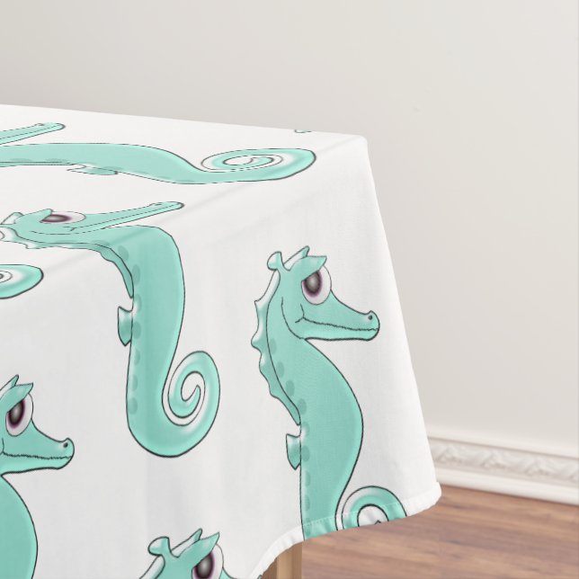 Seahorse Design Tablecloth (In Situ)