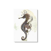 Seahorse fantasy, blue green artwork