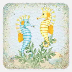 Seahorse Fantasy Square Sticker