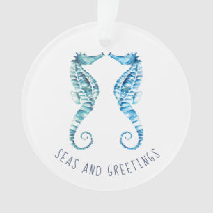 Seahorse First Married Christmas Ornament