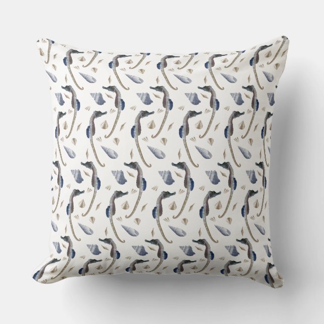 Seahorse Frenzy Pillow (Choose Colour) (Front)