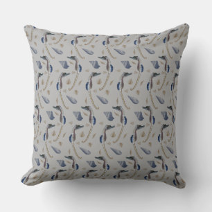 Seahorse Frenzy Pillow (Grey)