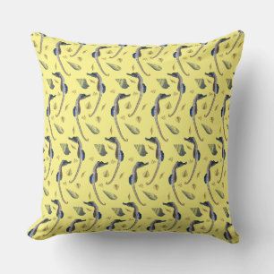 Seahorse Frenzy Pillow (Light Yellow)