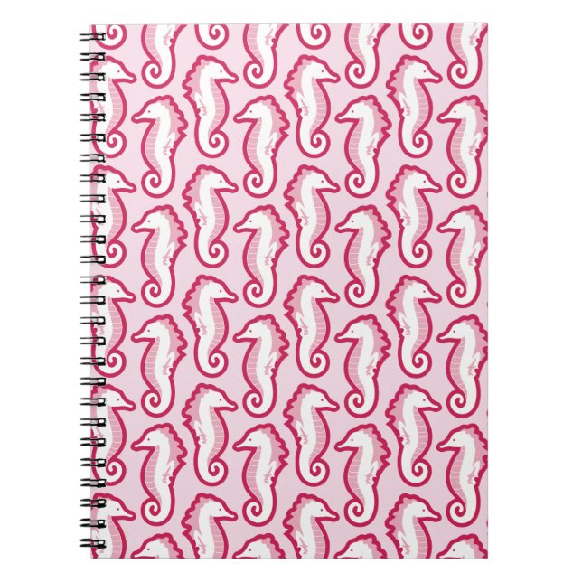 Seahorse Frolic Notebook - Pink (Front)