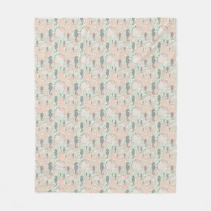 Seahorse Gardens Pastel Ocean Pattern Fleece Blanket
