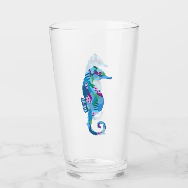 Seahorse Glassware Tumbler Stein (Front)