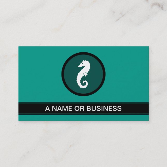 seahorse green bubble business card (Front)