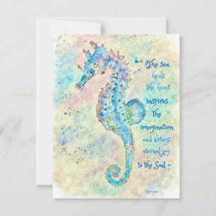 Seahorse Greeting Card Customizable art painting