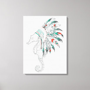 seahorse headdress canvas print