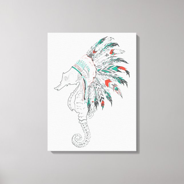 seahorse headdress canvas print (Front)