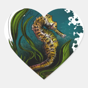 Seahorse Heart Sticker