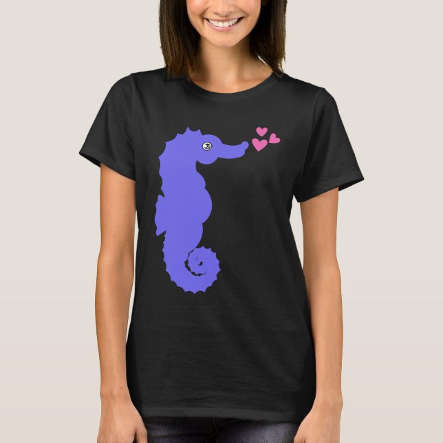 Seahorse Hearts Aquatic Sea Animal Fish Hippocampu T-Shirt (Front)