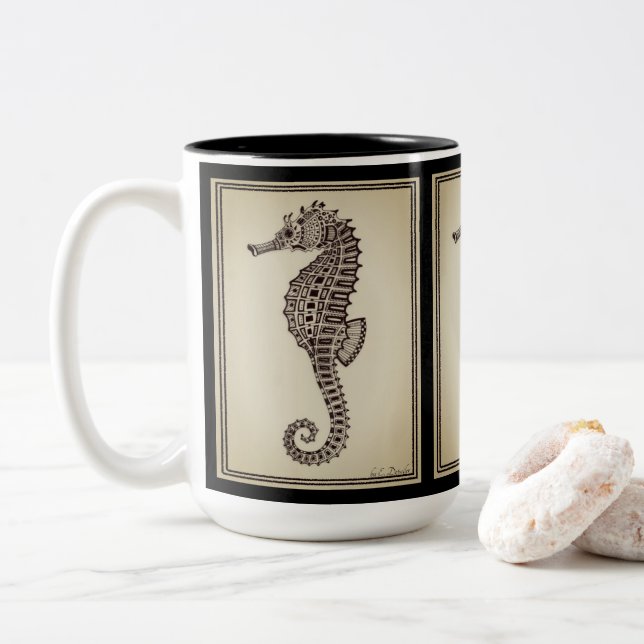 "Seahorse I' 15 oz. two tone mug (With Donut)