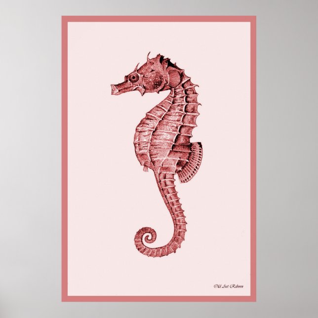 Seahorse In Pink Poster (Front)