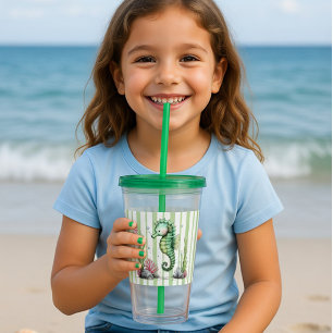 Seahorse in the Garden of Tides Acrylic Tumbler