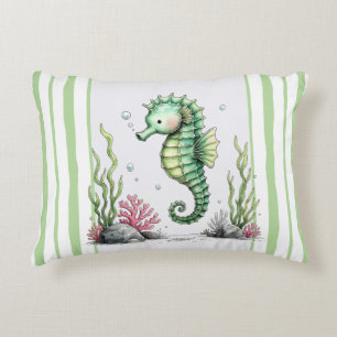 Seahorse in the Garden of Tides Decorative Cushion