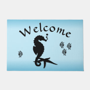 Seahorse Into the Blue Welcome Doormat